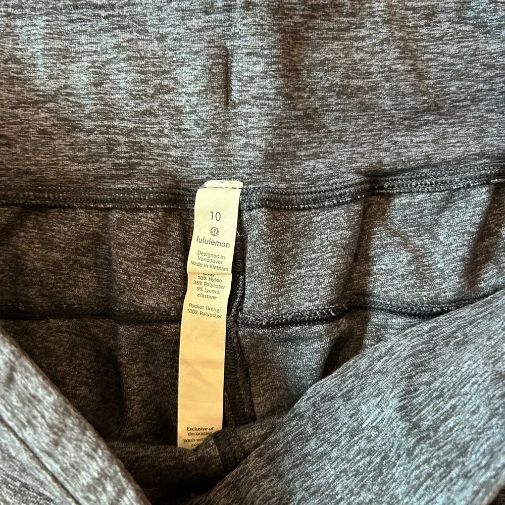 Lululemon Navy Heathered Jogger Pants Size 10 Drawstring Athleisure Travel